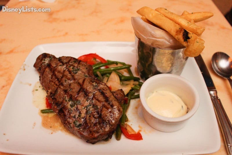 Grilled Strip Steak with Garlic-Herb Butter and Pommes Frites